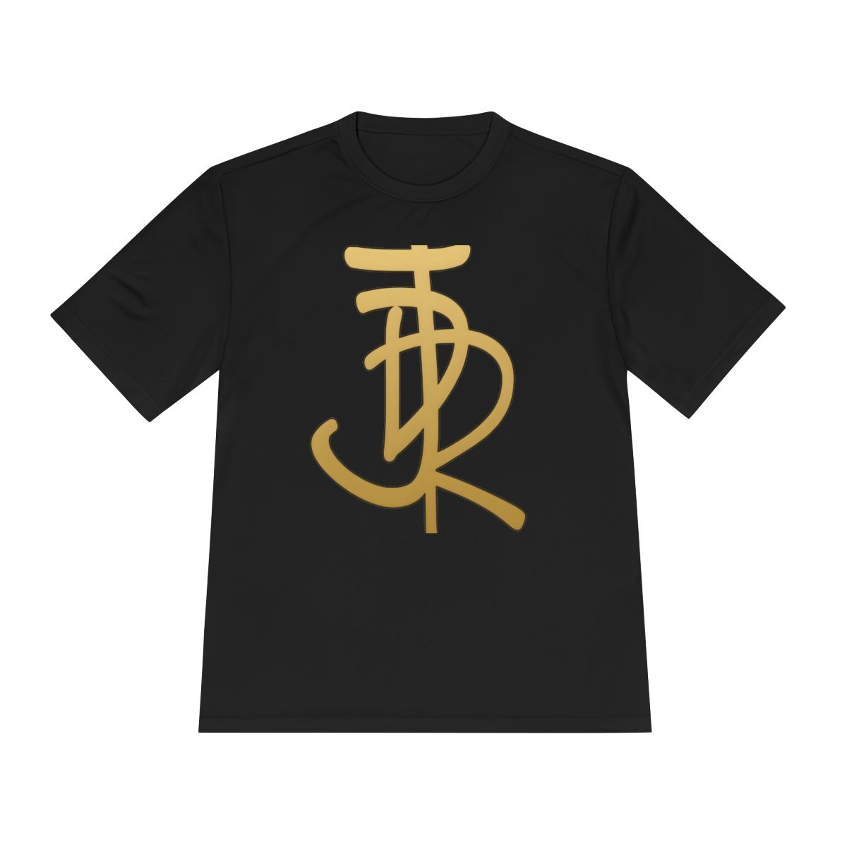 JDR Monogram, A Rise Above design on a black tee